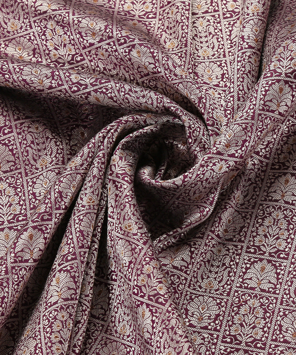 Purple_Handloom_Pure_Katan_Silk_Banarasi_Dupatta_With_Meenakari_WeaverStory_05