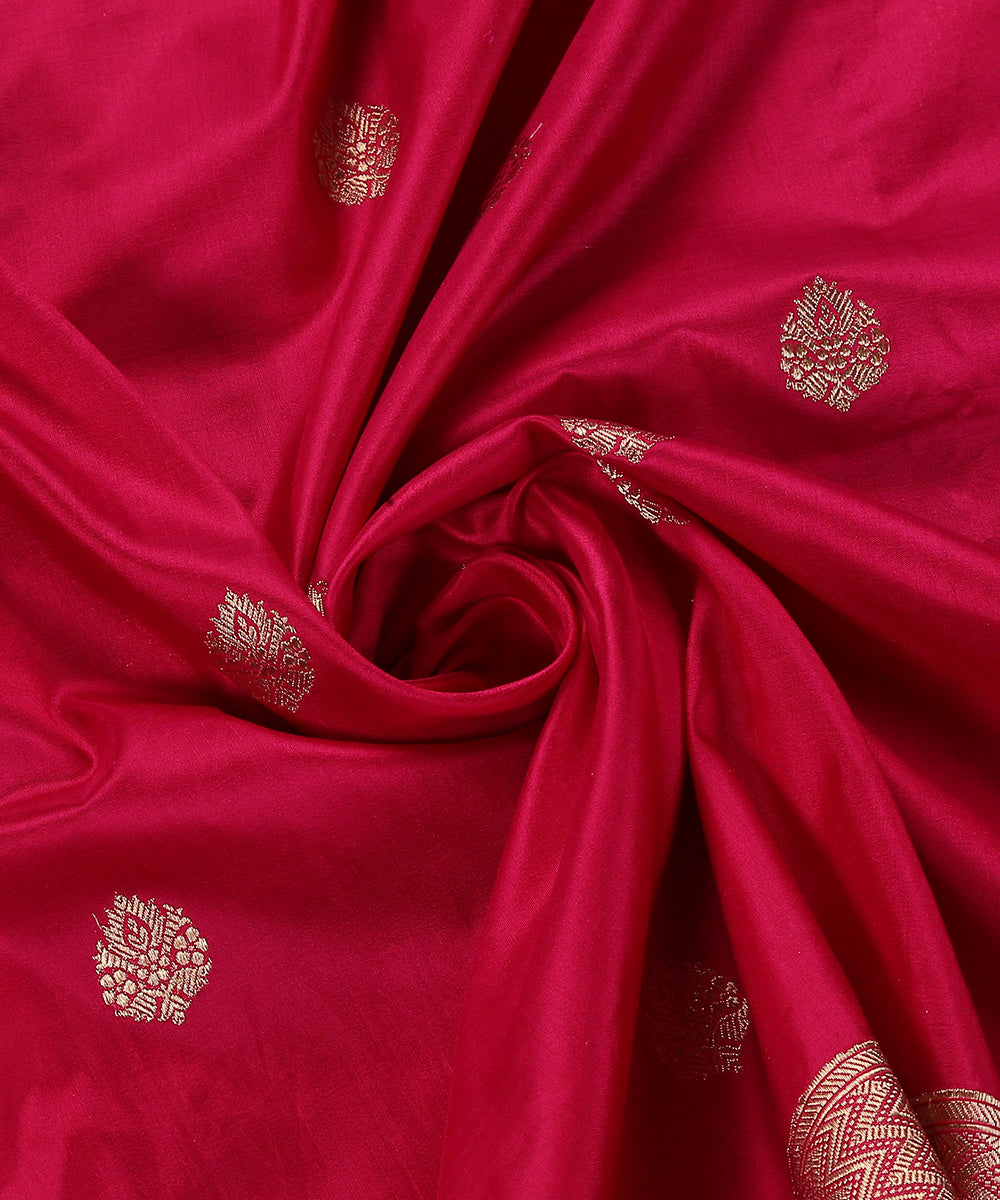 Handloom_Magenta_Pure_Katan_Silk_Banarasi_Dupatta_With_Zari_Booti_WeaverStory_05
