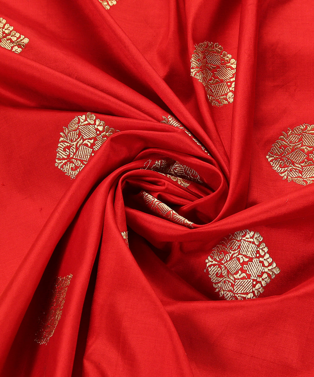 Red_Handloom_Pure_Katan_Silk_Banarasi_Dupatta_With_Bootidar_Design_WeaverStory_05