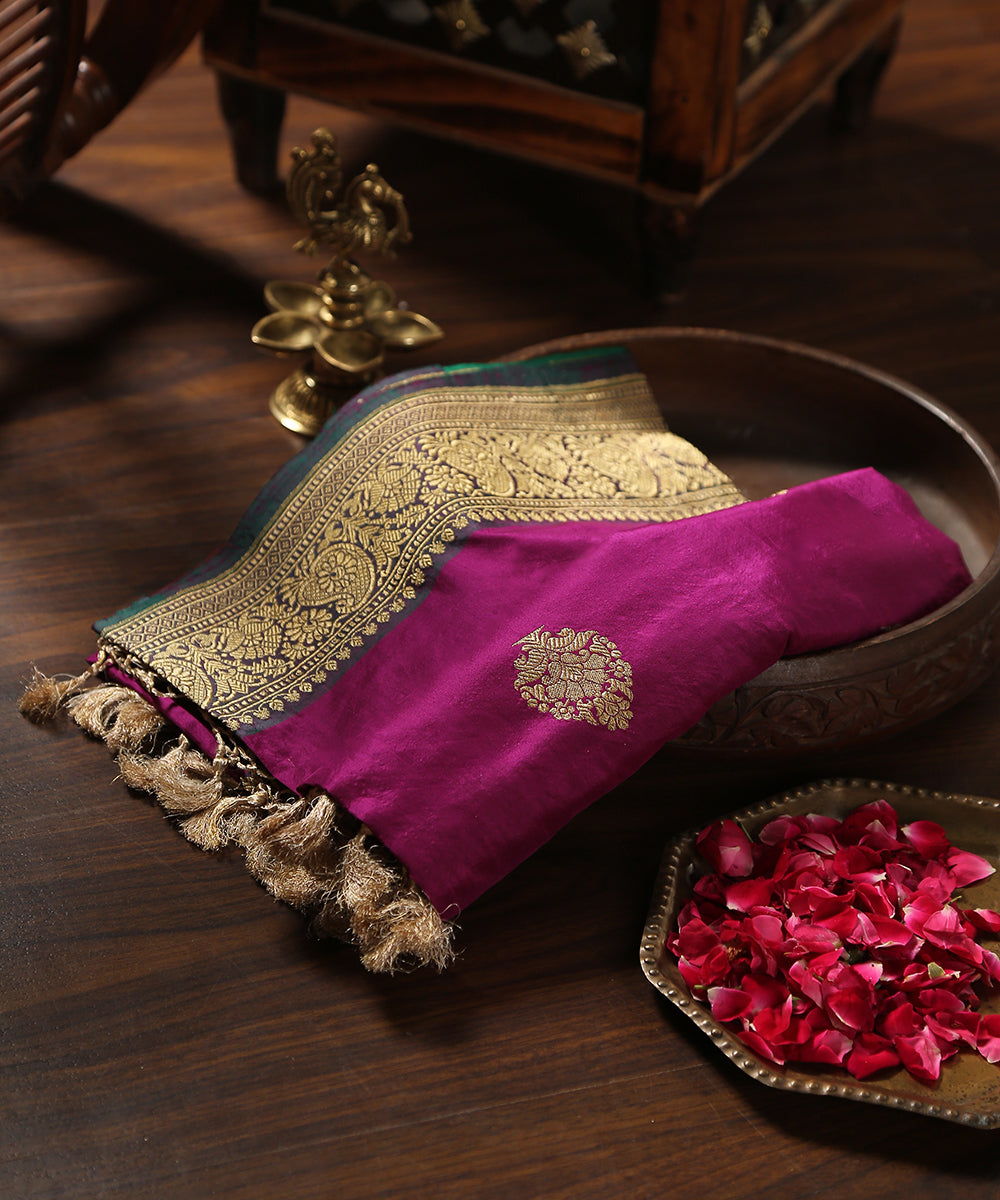 Handloom_Purple_Pure_Katan_Silk_Banarasi_Dupatta_With_Zari_Border_And_Pallu_WeaverStory_01