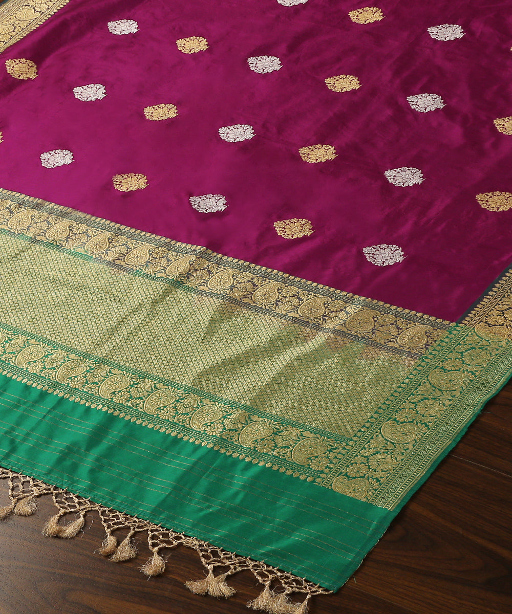 Handloom_Purple_Pure_Katan_Silk_Banarasi_Dupatta_With_Zari_Border_And_Pallu_WeaverStory_03