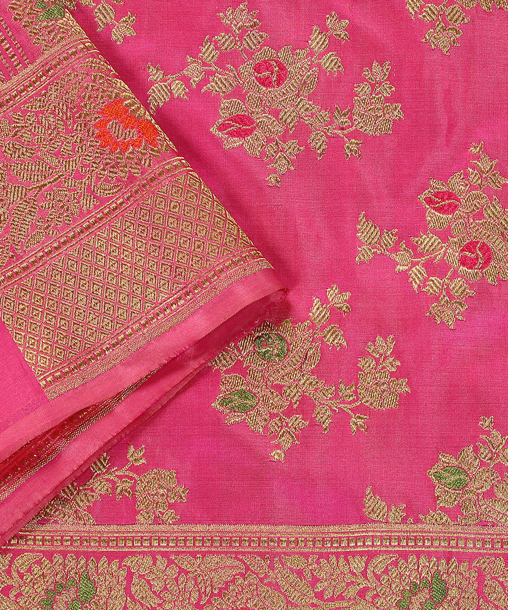 Rose_Pink_Handloom_Pure_Katan_Silk_Banarasi_Jangla_Dupatta_WeaverStory_04