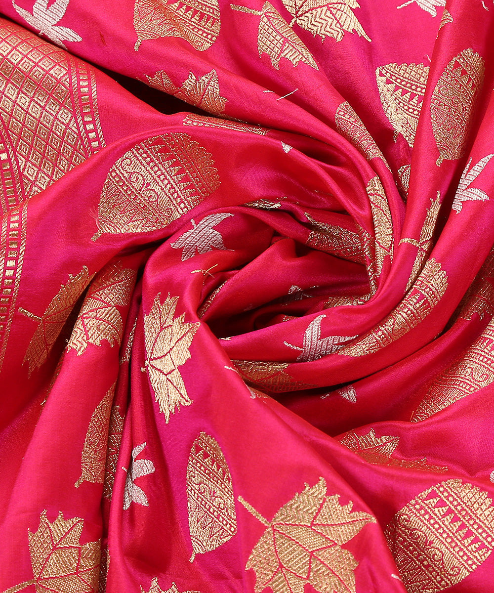 Handloom_Hot_Pink_Sona_Rupa_Pure_Katan_Silk_Banarasi_Dupatta_WeaverStory_05