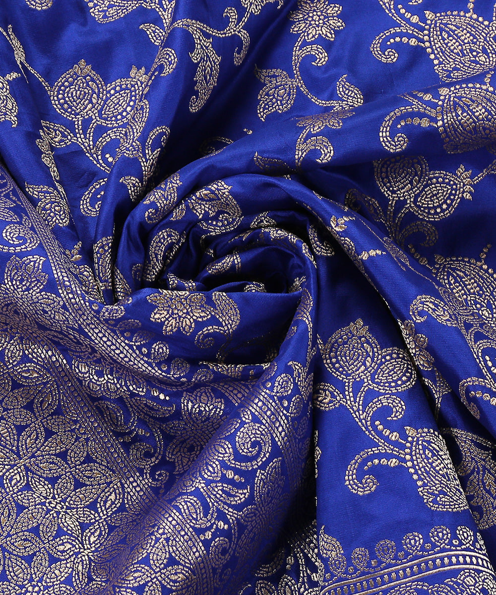 Ink_Blue_Handloom_Pure_Katan_Silk_Banarasi_Dupatta_With_Kadhwa_Jaal_WeaverStory_05