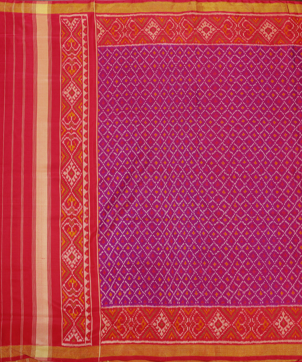 Purple_Handloom_Pure_Mulberry_Silk_Ikat_Patola_Dupatta_With_Tissue_Border_WeaverStory_02