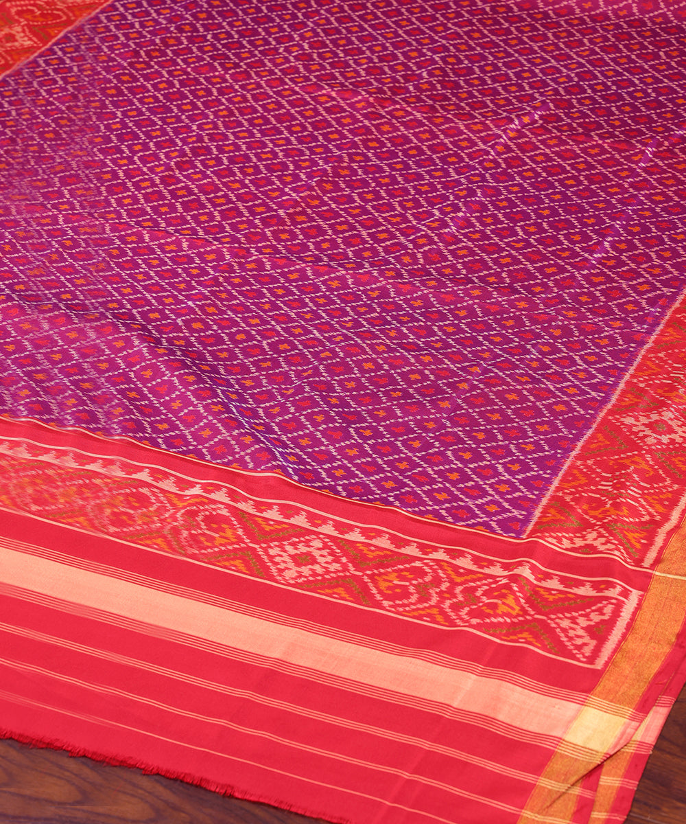 Purple_Handloom_Pure_Mulberry_Silk_Ikat_Patola_Dupatta_With_Tissue_Border_WeaverStory_03