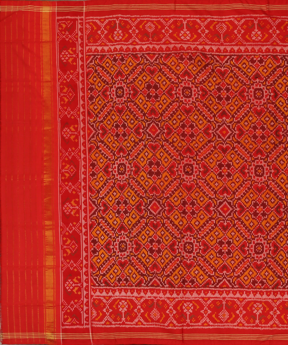Handloom_Tomato_Red_Pure_Mulberry_Silk_Single_Ikat_Patola_Dupatta_WeaverStory_02