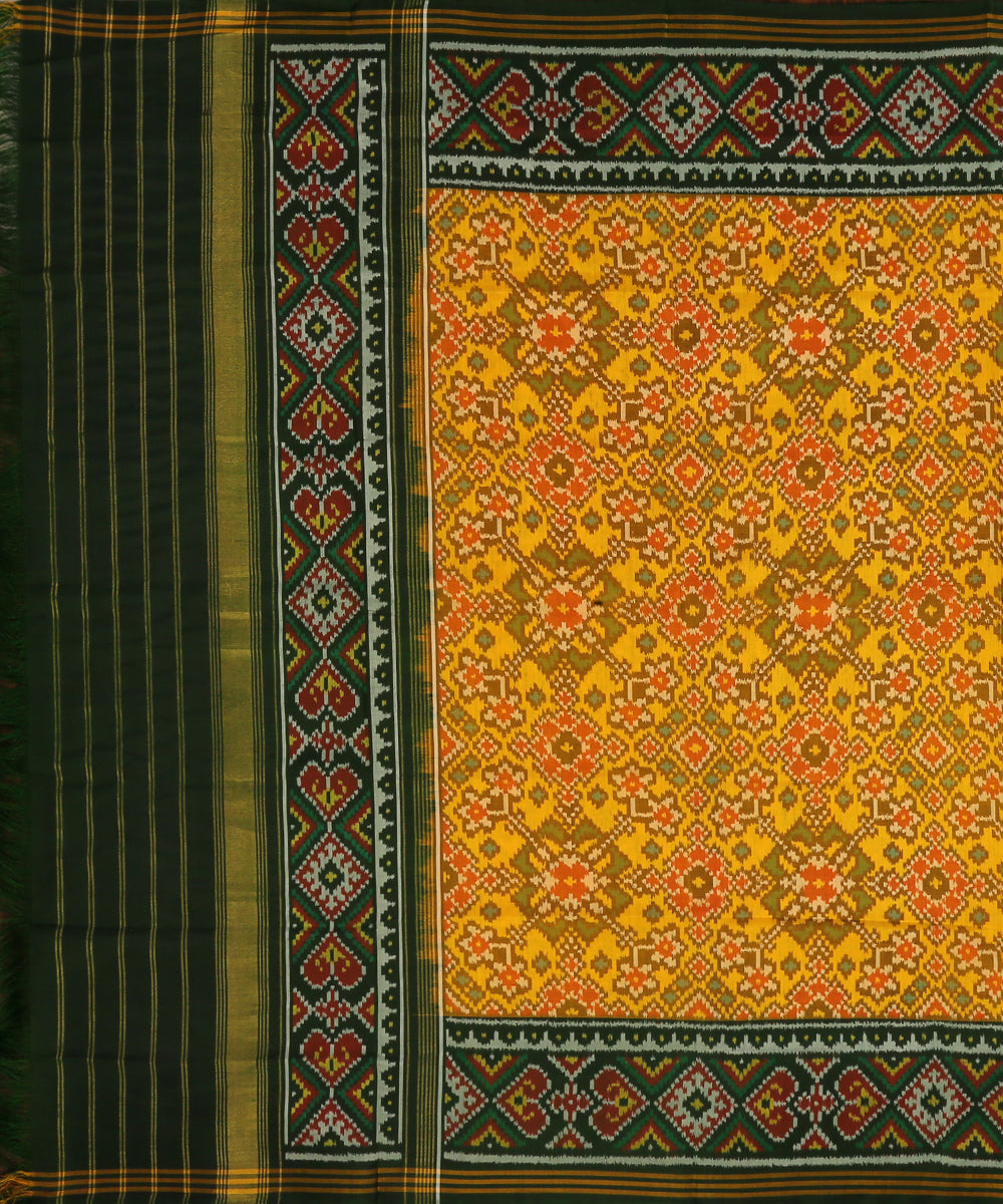 Mustard_And_Green_Handloom_Pure_Mulberry_Single_Ikat_Patola_Dupatta_WeaverStory_02