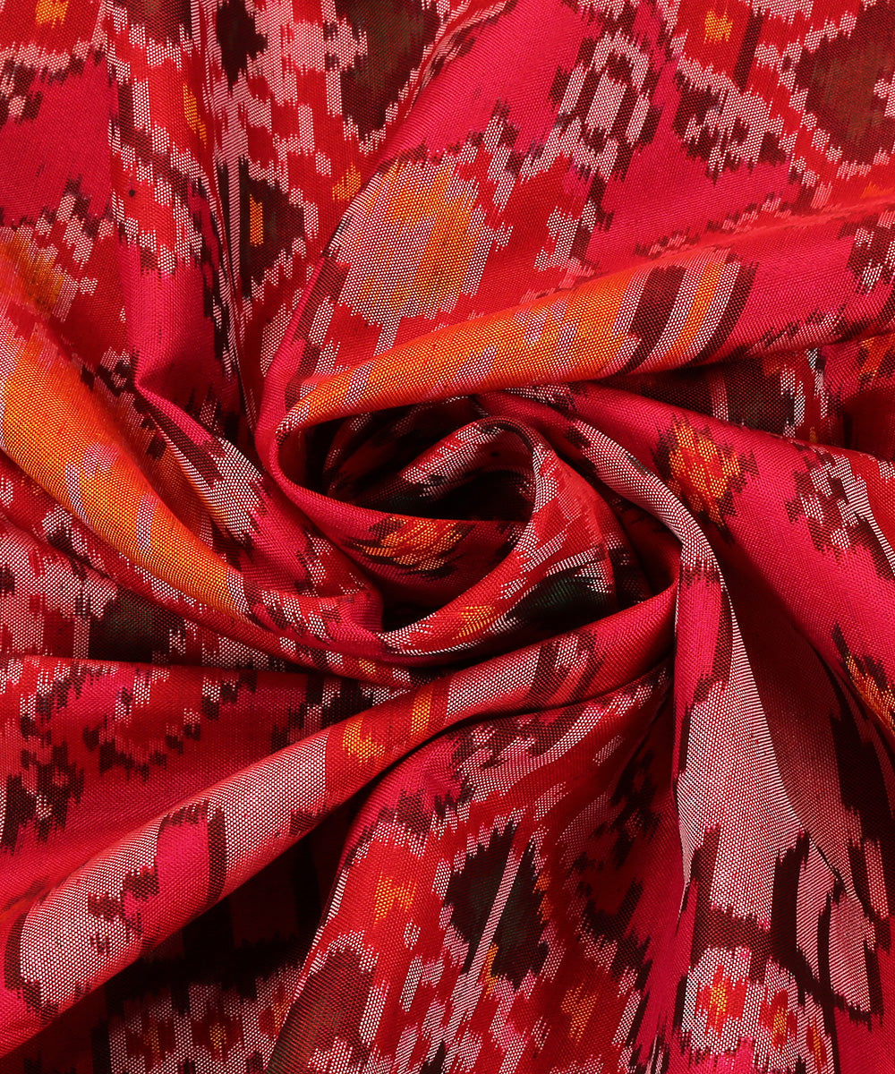 Handloom_Pink_And_Red_Single_Ikat_Pure_Mulberry_Silk_Patola_Dupatta_With_Elephant_Motifs_WeaverStory_05