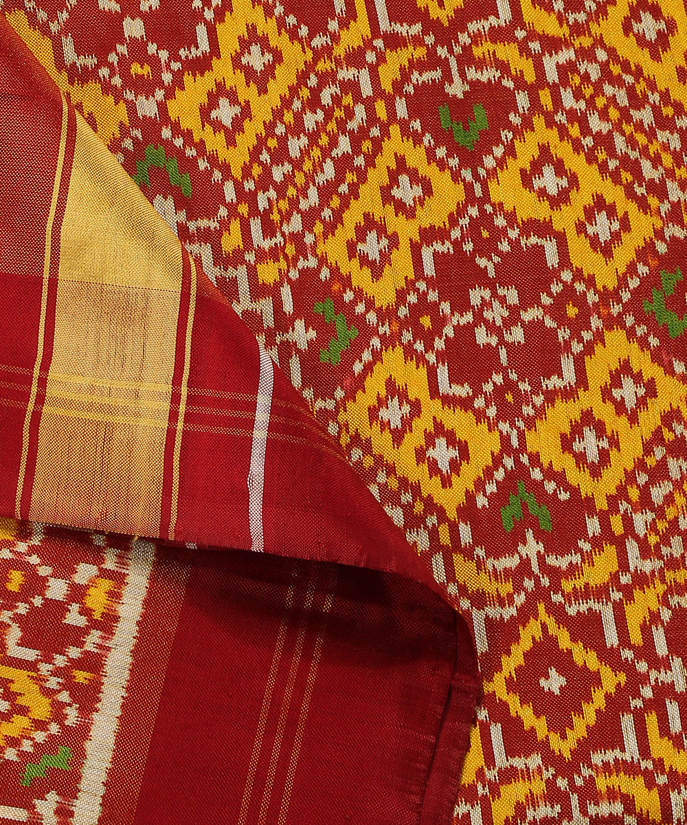Handloom_Rust_And_Gold_Tissue_Weft_Pure_Mulberry_Silk_Ikat_Patola_Dupatta_WeaverStory_04