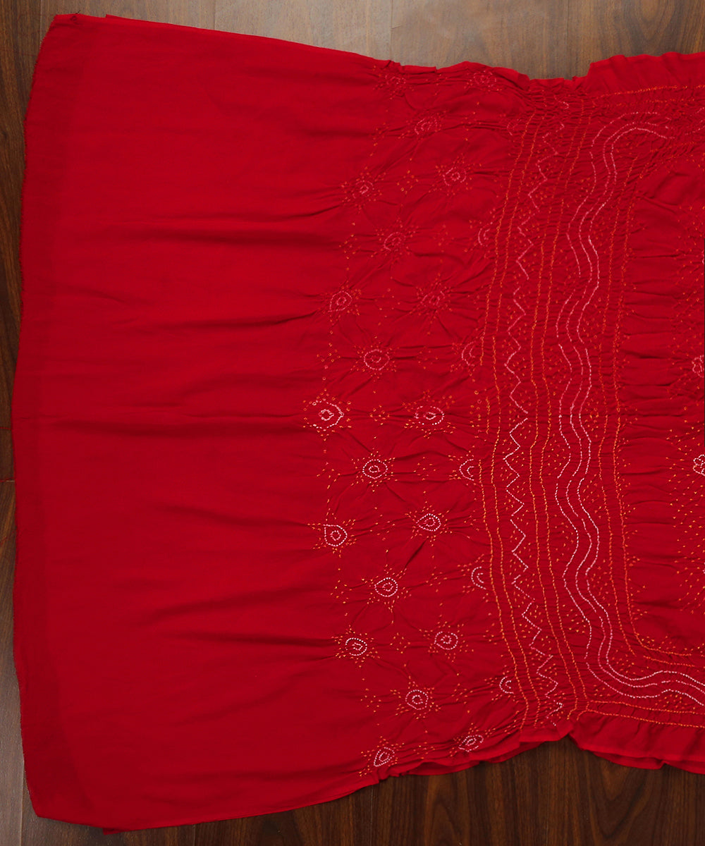 Red_Handloom_Pure_Georgette_Banarasi_Bandhej_Dupatta_WeaverStory_02