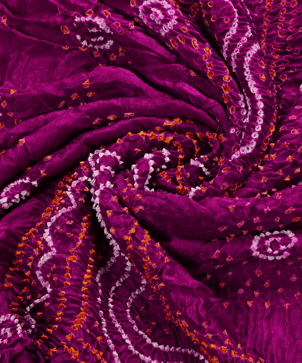 Handloom_Purple_Pure_Gajji_Silk_Banarasi_Bandhej_Dupatta_With_Gold_Zari_Pallu_WeaverStory_05