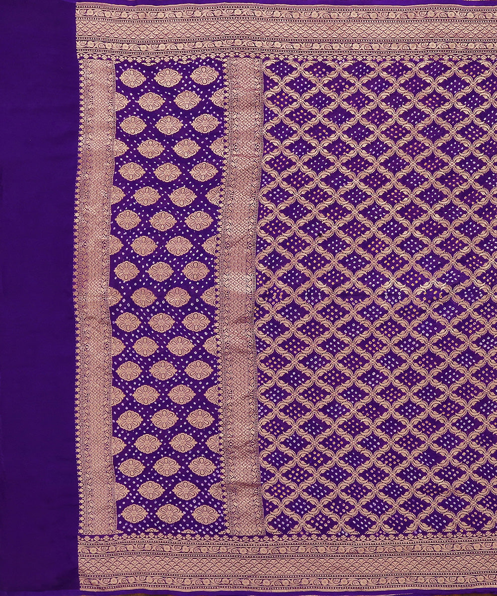 Blue_Handloom_Pure_Georgette_Banarasi_Bandhej_Dupatta_WeaverStory_02