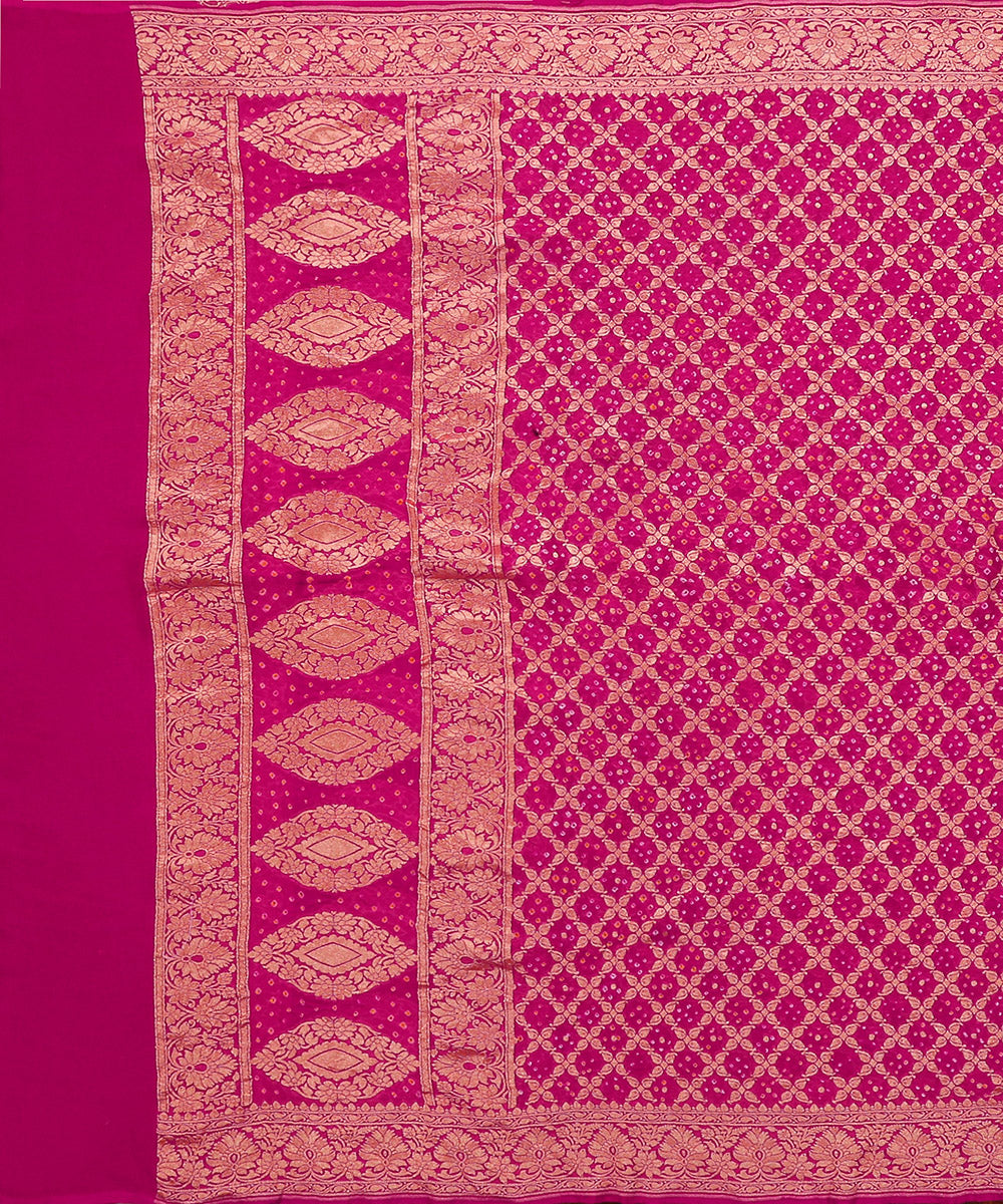Handloom_Plum_Pure_Georegette_Banarasi_Bandhej_Dupatta_WeaverStory_02