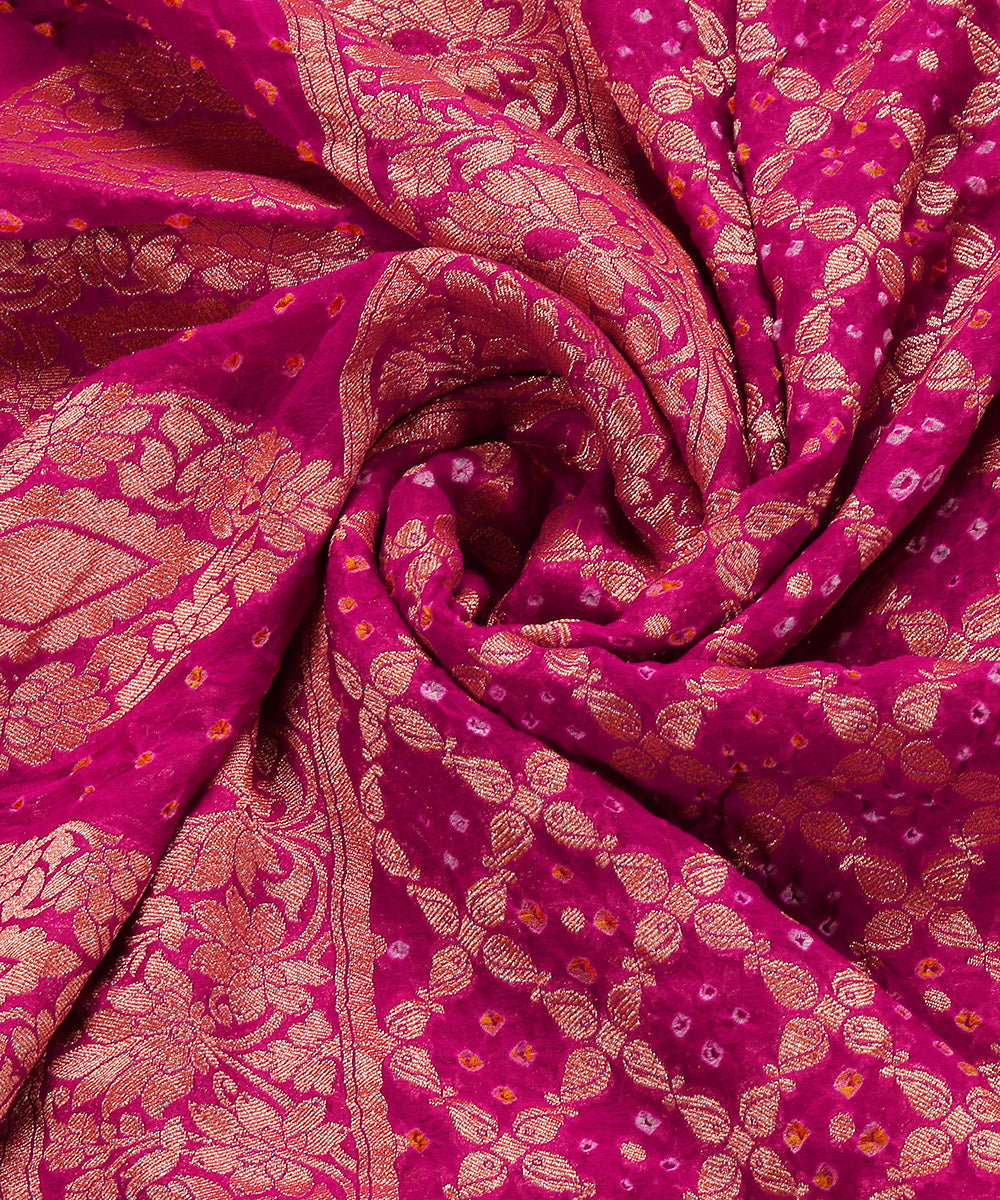 Handloom_Plum_Pure_Georegette_Banarasi_Bandhej_Dupatta_WeaverStory_04