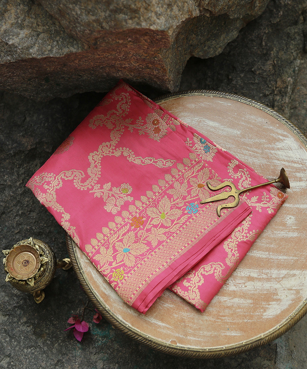 Handloom_Rose_Pink_Pure_Katan_Silk_Banarasi_Dupatta_With_Meenakari_WeaverStory_01