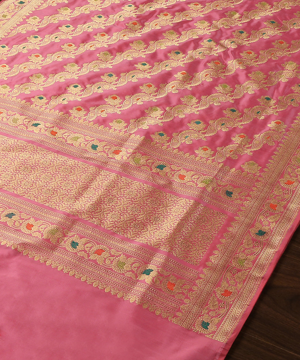 Handloom_Rose_Pink_Pure_Katan_Silk_Banarasi_Dupatta_With_Meenakari_WeaverStory_03