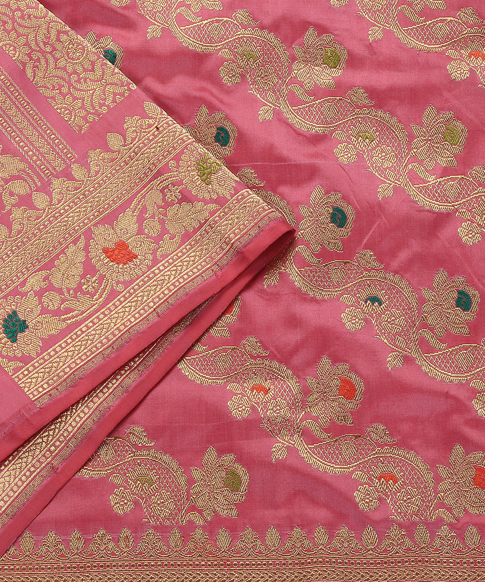 Handloom_Rose_Pink_Pure_Katan_Silk_Banarasi_Dupatta_With_Meenakari_WeaverStory_04
