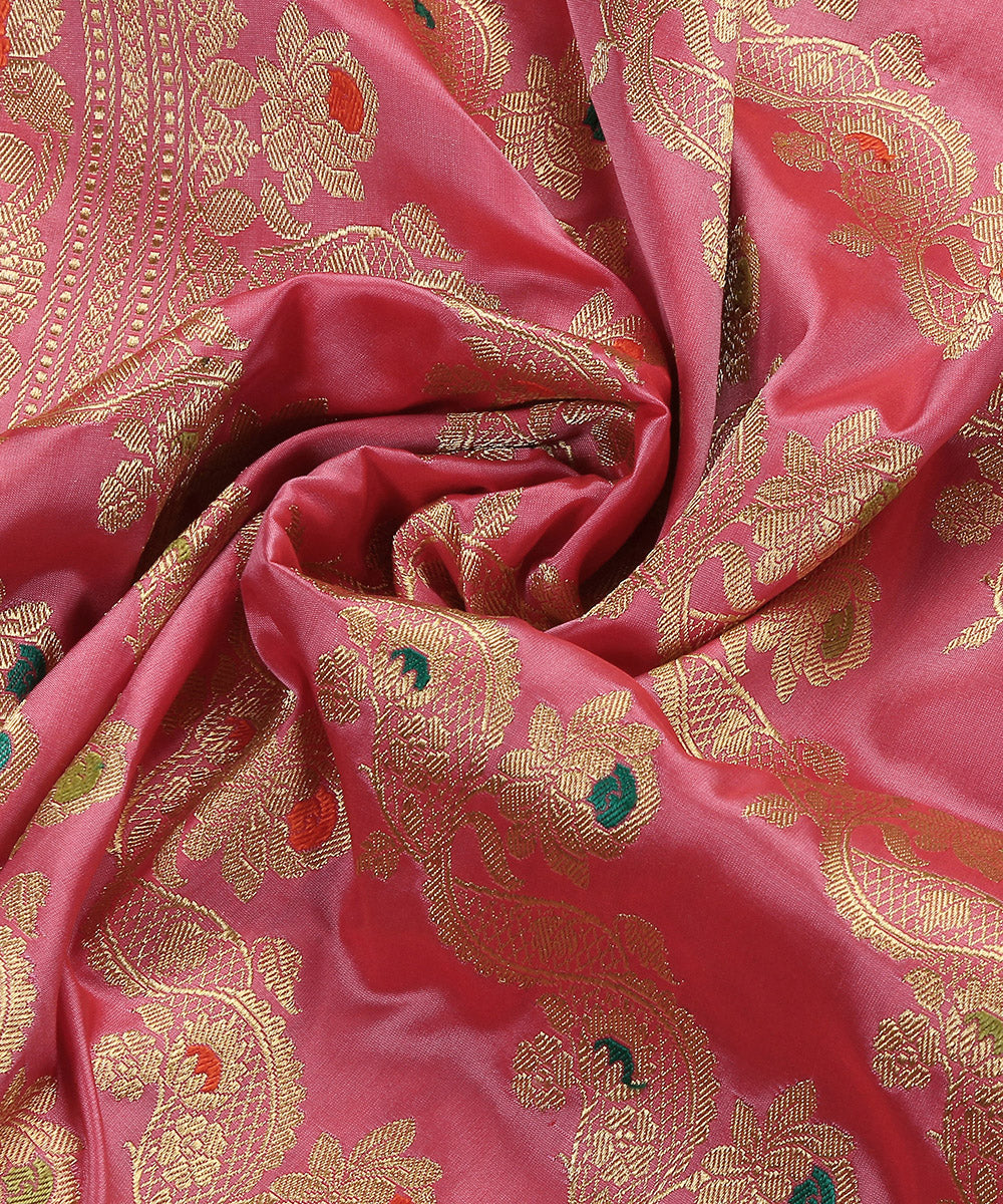 Handloom_Rose_Pink_Pure_Katan_Silk_Banarasi_Dupatta_With_Meenakari_WeaverStory_05