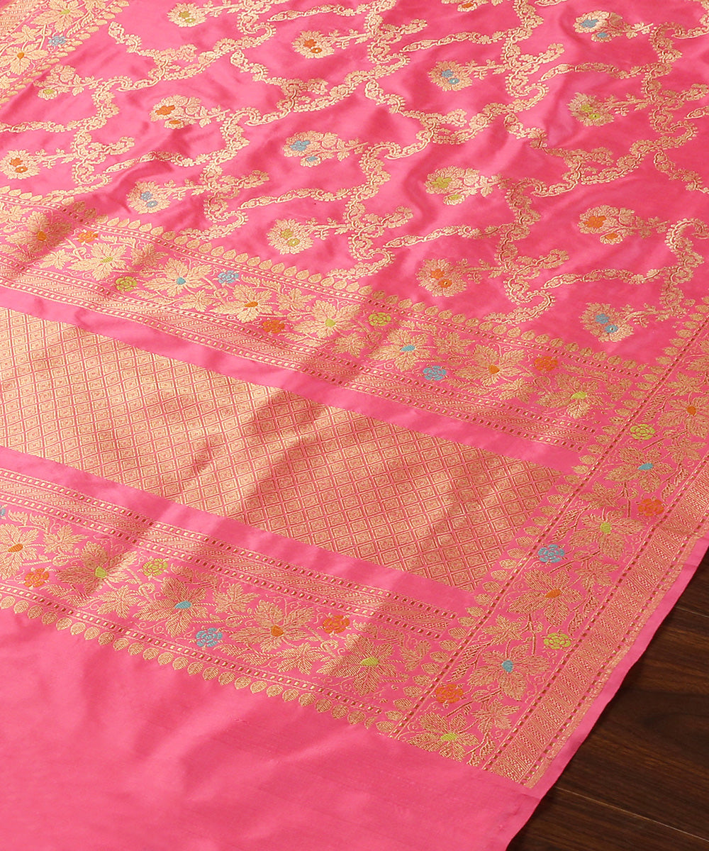 Pink_Handloom_Pure_Katan_Silk_Banarasi_Dupatta_With_Kadhwa_Meenakari_Jaal_WeaverStory_03