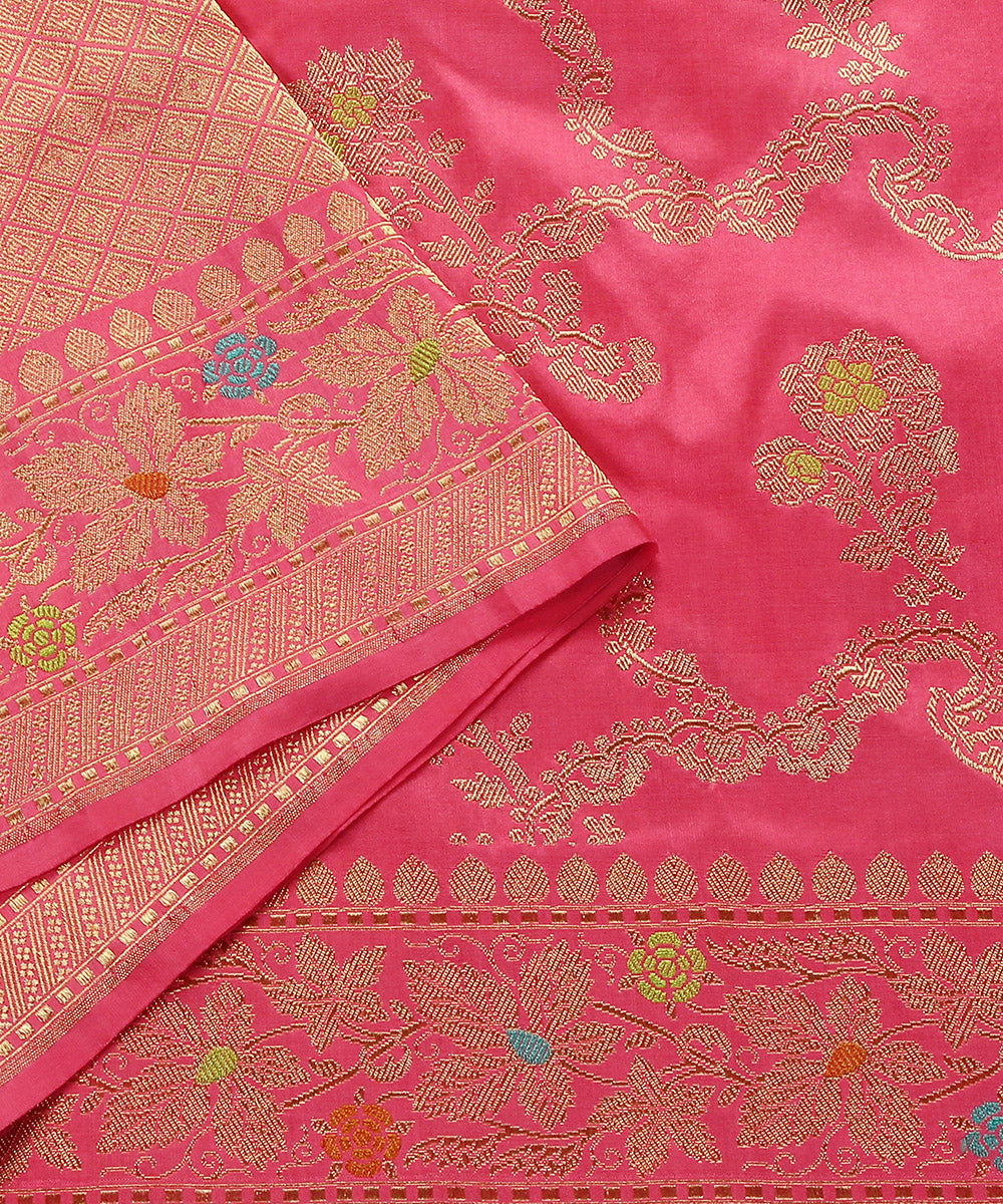 Pink_Handloom_Pure_Katan_Silk_Banarasi_Dupatta_With_Kadhwa_Meenakari_Jaal_WeaverStory_04