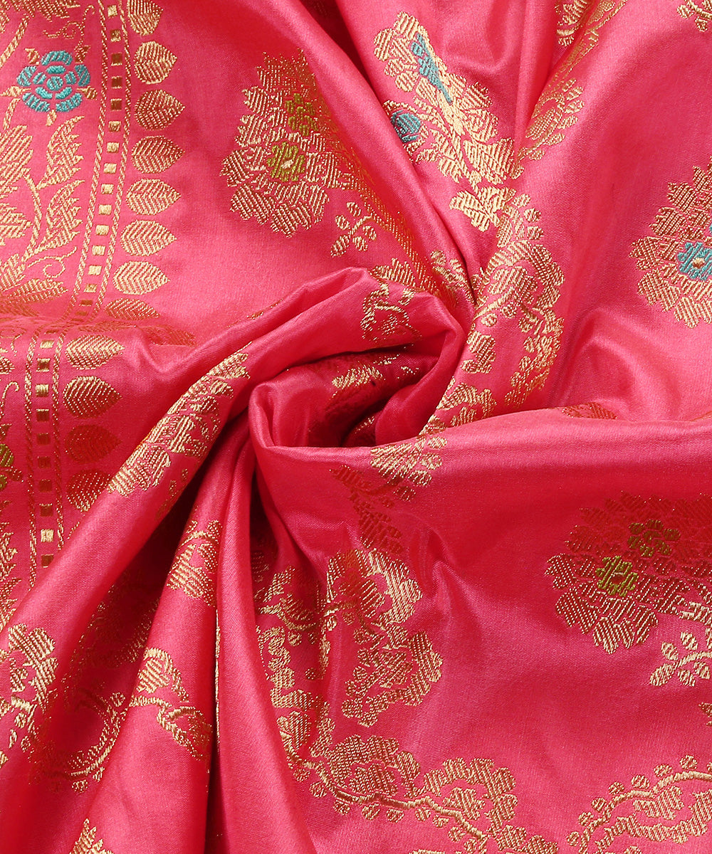 Pink_Handloom_Pure_Katan_Silk_Banarasi_Dupatta_With_Kadhwa_Meenakari_Jaal_WeaverStory_05
