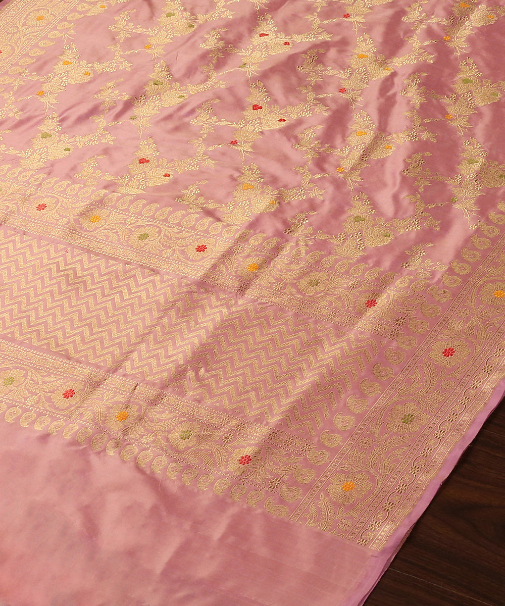 Handloom_Pink_Pure_Katan_Silk_Banarasi_Dupatta_With_Meenakari_Jaal_WeaverStory_03