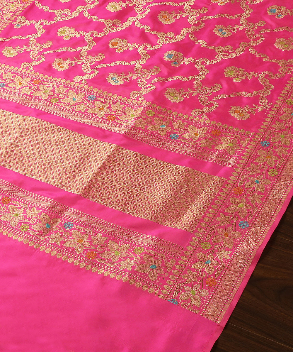 Pink_Handloom_Pure_Katan_Silk_Banarasi_Dupatta_With_Kadhwa_Meenakari_Jaal_WeaverStory_03