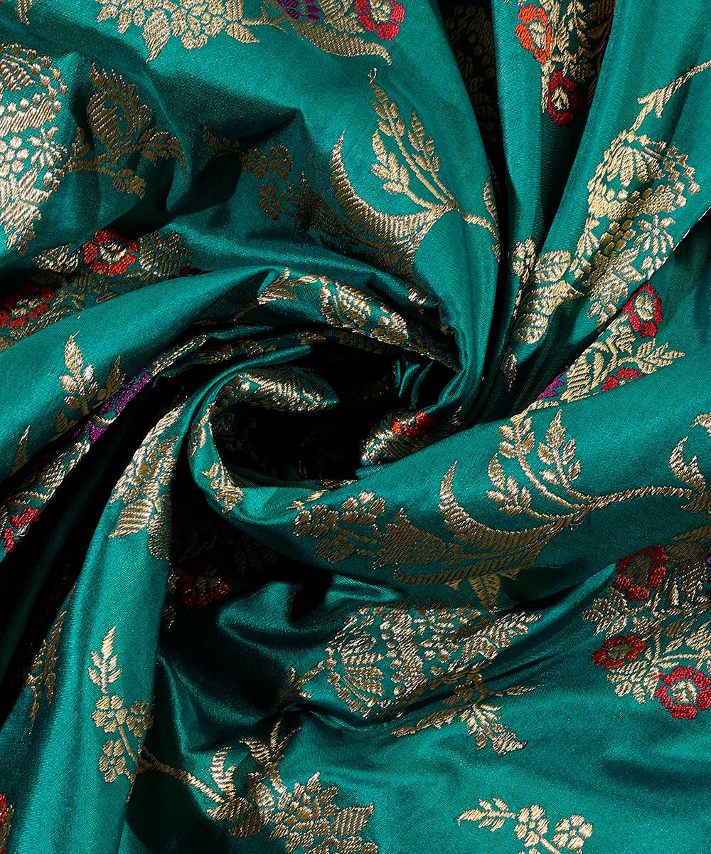 Handloom_Teal_Pure_Katan_Silk_Banarasi_Dupatta_With_Meenakari_WeaverStory_05