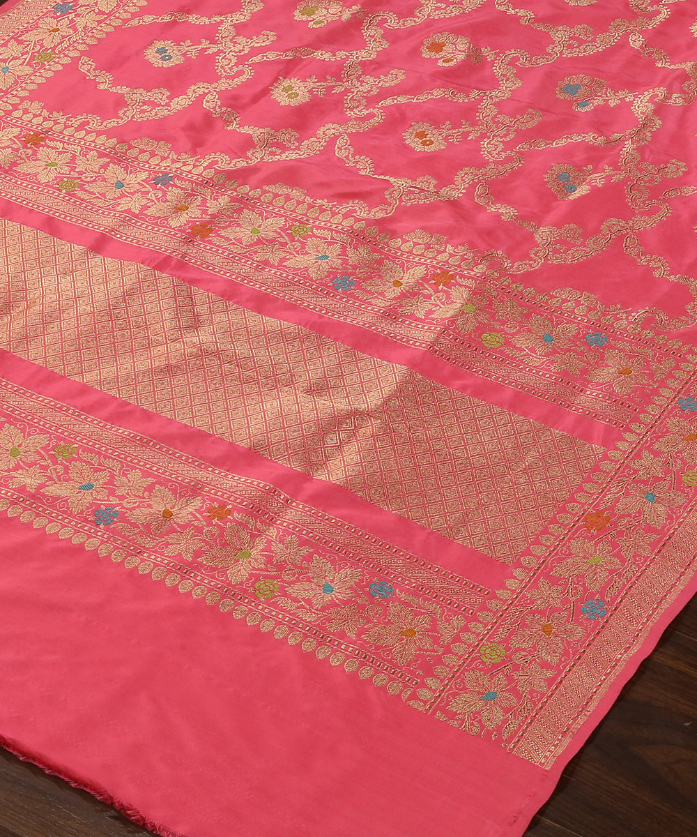 Hot_Pink_Handloom_Pure_Katan_Silk_Banarasi_Dupatta_With_Meenakari_WeaverStory_03