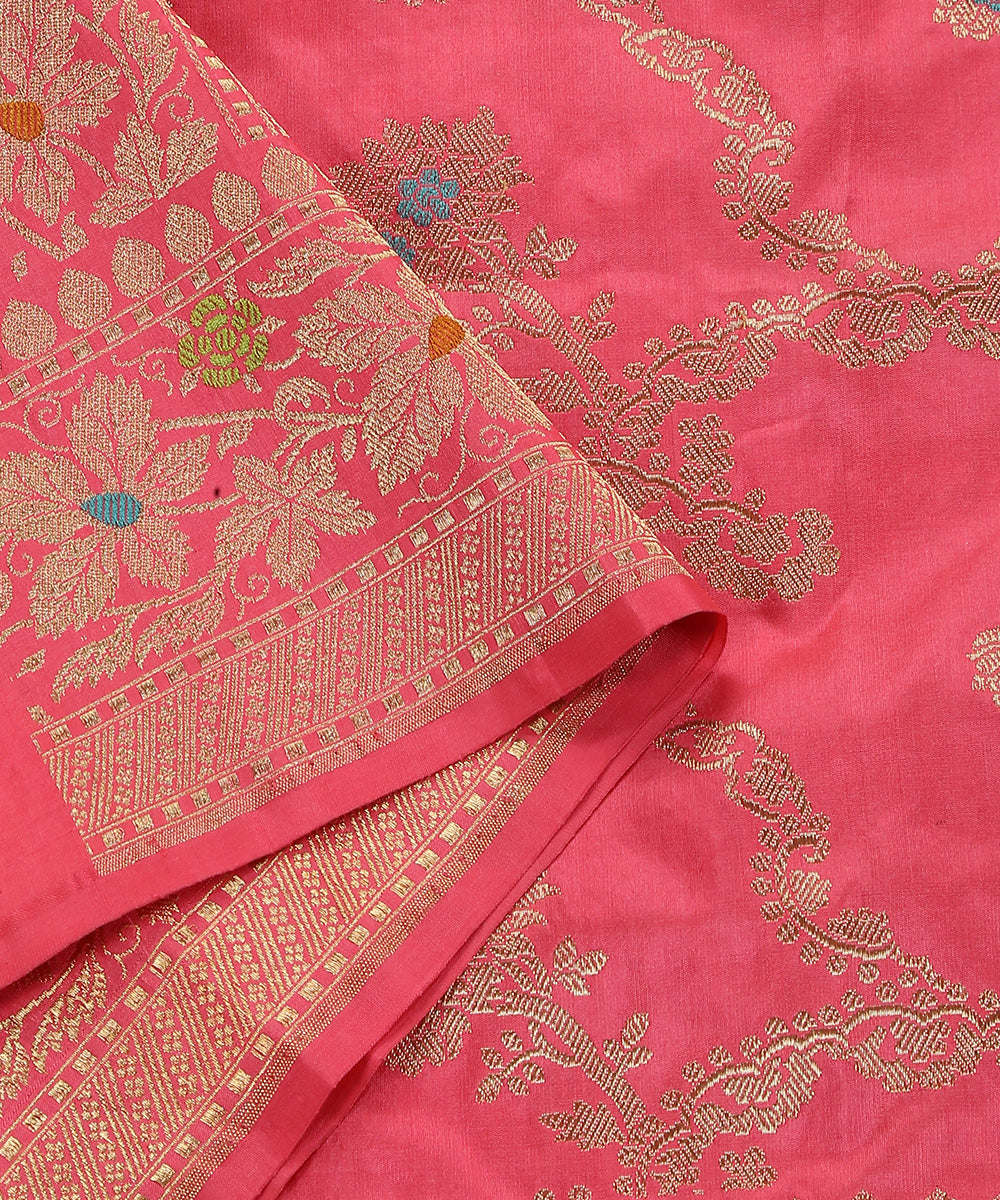 Hot_Pink_Handloom_Pure_Katan_Silk_Banarasi_Dupatta_With_Meenakari_WeaverStory_04