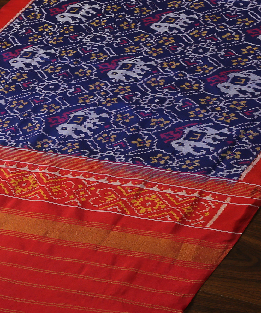 Handloom_Blue_And_Red_Pure_Mulberry_Silk_Ikat_Patola_Dupatta_WeaverStory_03