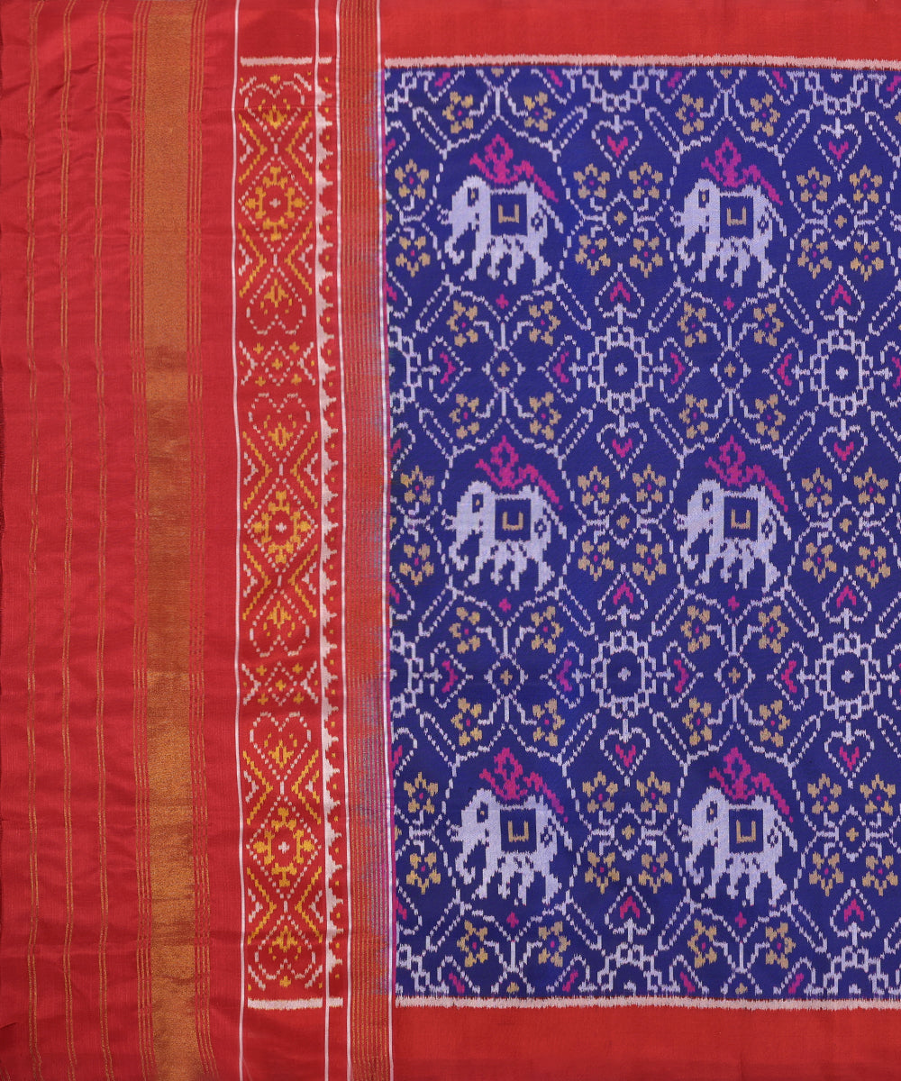 Blue_Handloom_Pure_Mulberry_Silk_Ikat_Patola_Dupatta_WeaverStory_03
