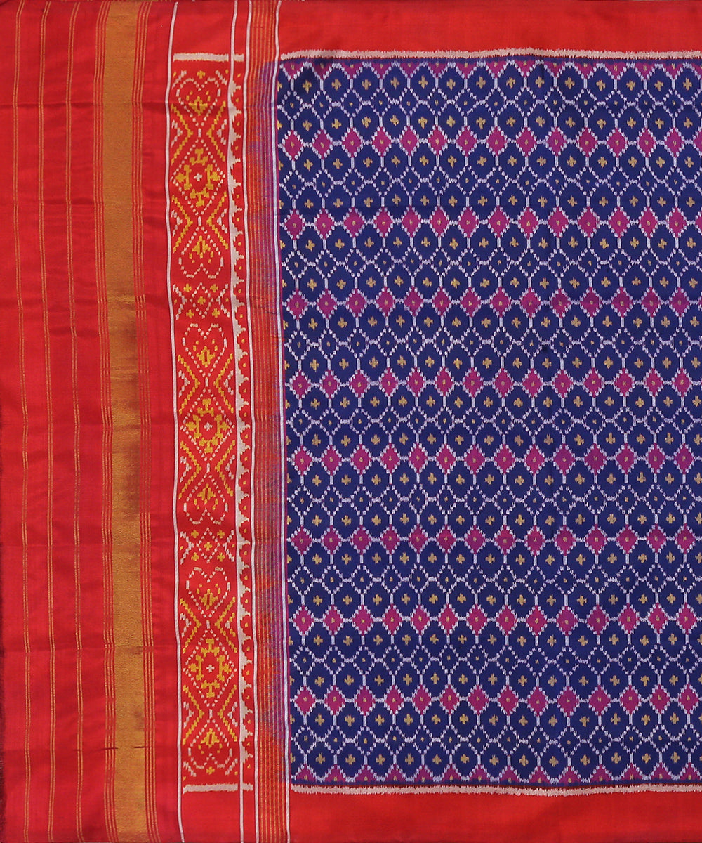 Handloom_Blue_And_Maroon_Pure_Mulberry_Silk_Ikat_Patola_Dupatta_WeaverStory_02