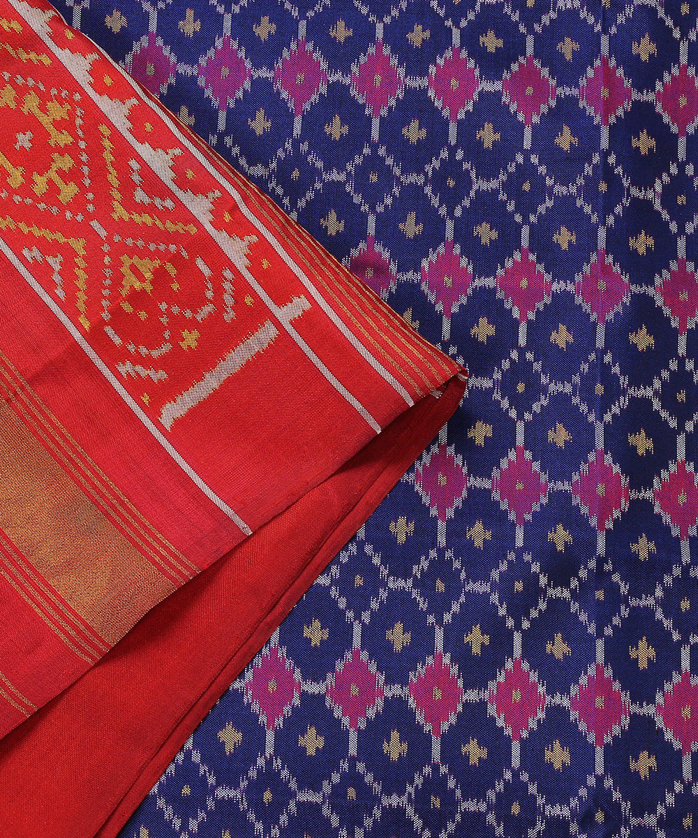 Handloom_Blue_And_Maroon_Pure_Mulberry_Silk_Ikat_Patola_Dupatta_WeaverStory_04