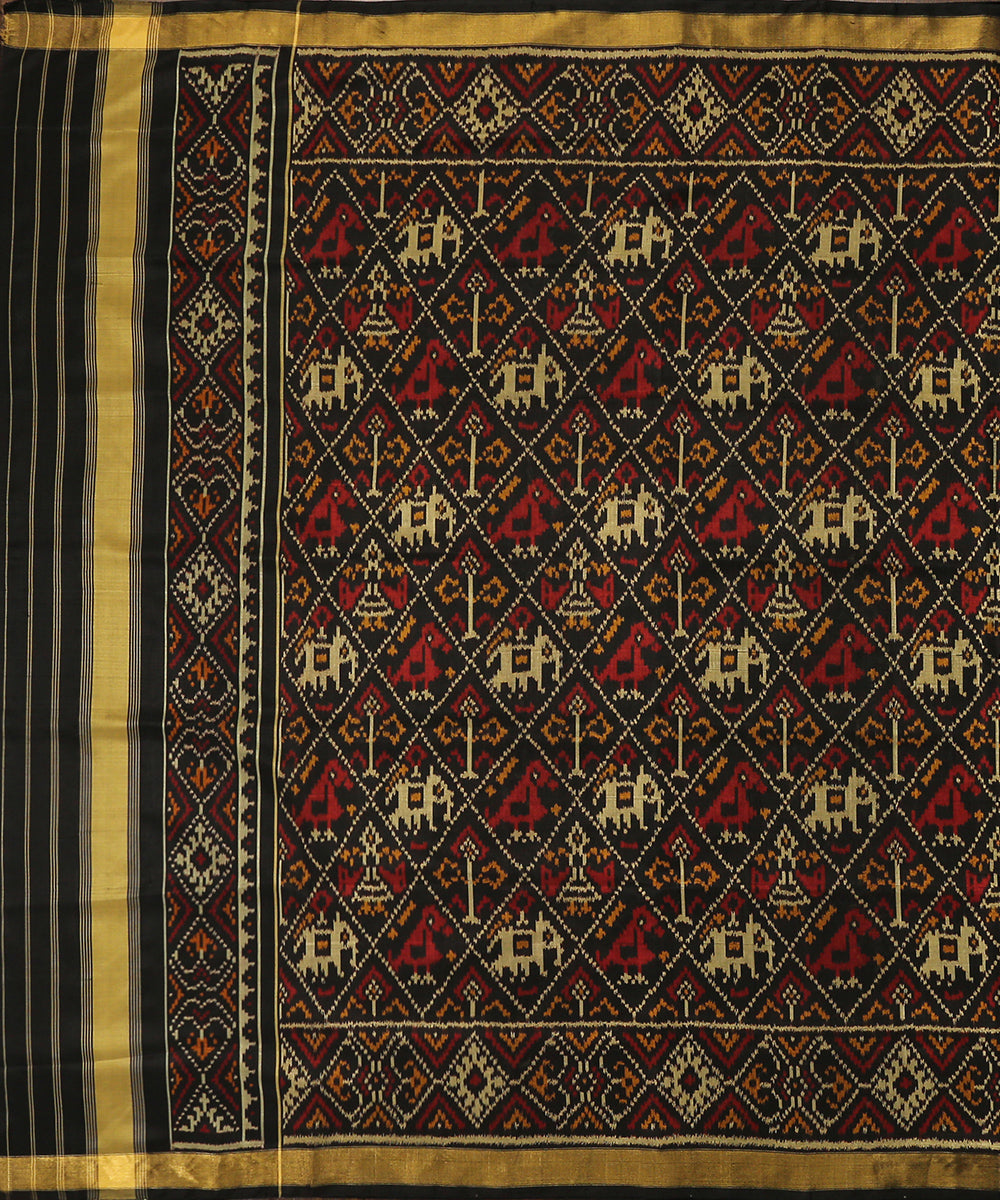 Handloom_Black_Pure_Mulberry_Silk_Ikat_Patola_Dupatta_WeaverStory_02