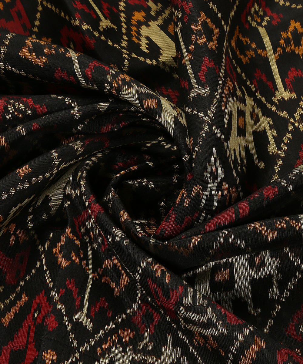 Handloom_Black_Pure_Mulberry_Silk_Ikat_Patola_Dupatta_WeaverStory_05