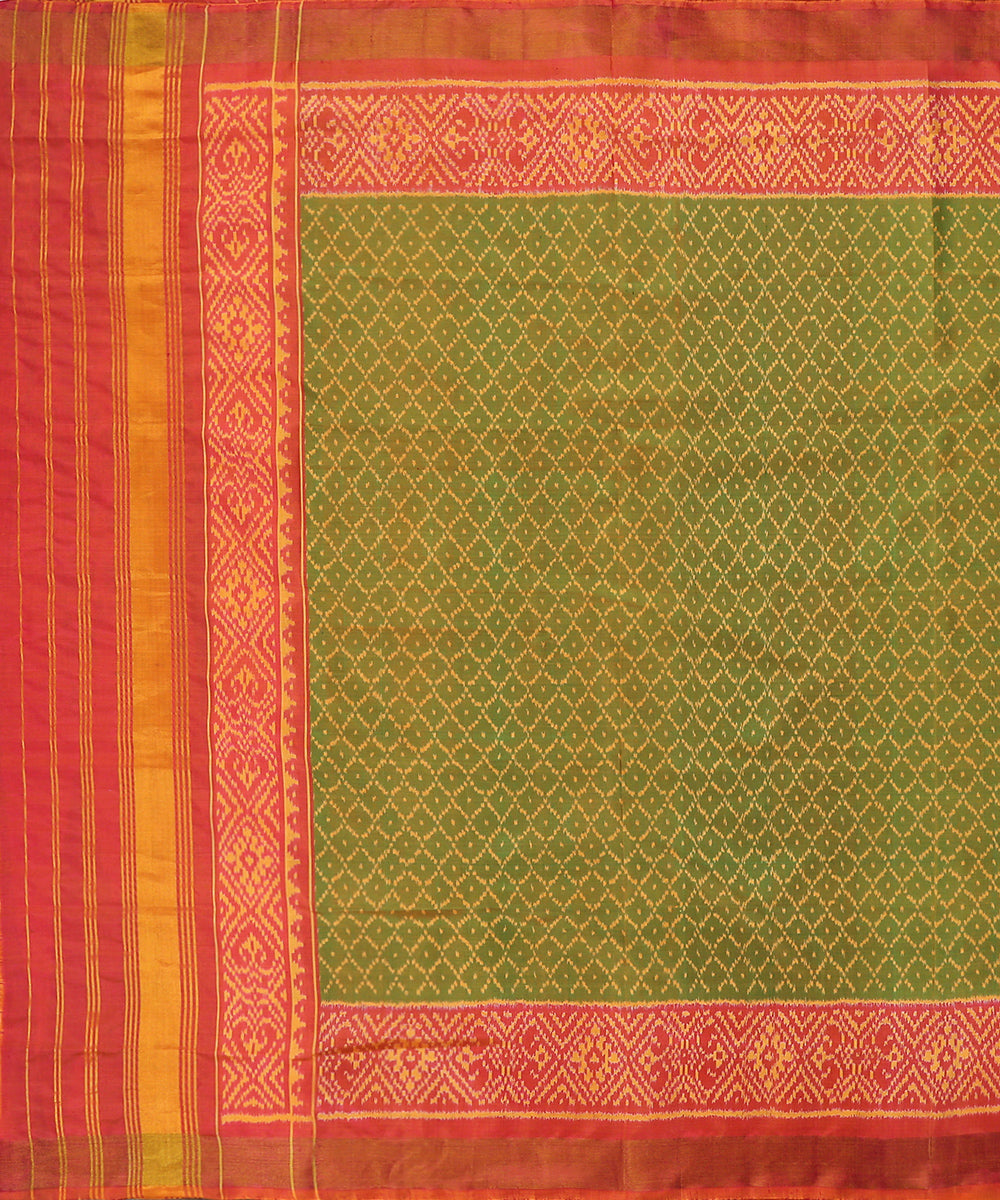 Handloom_Orange_Pure_Mulberry_Silk_Ikat_Patola_Dupatta_WeaverStory_02