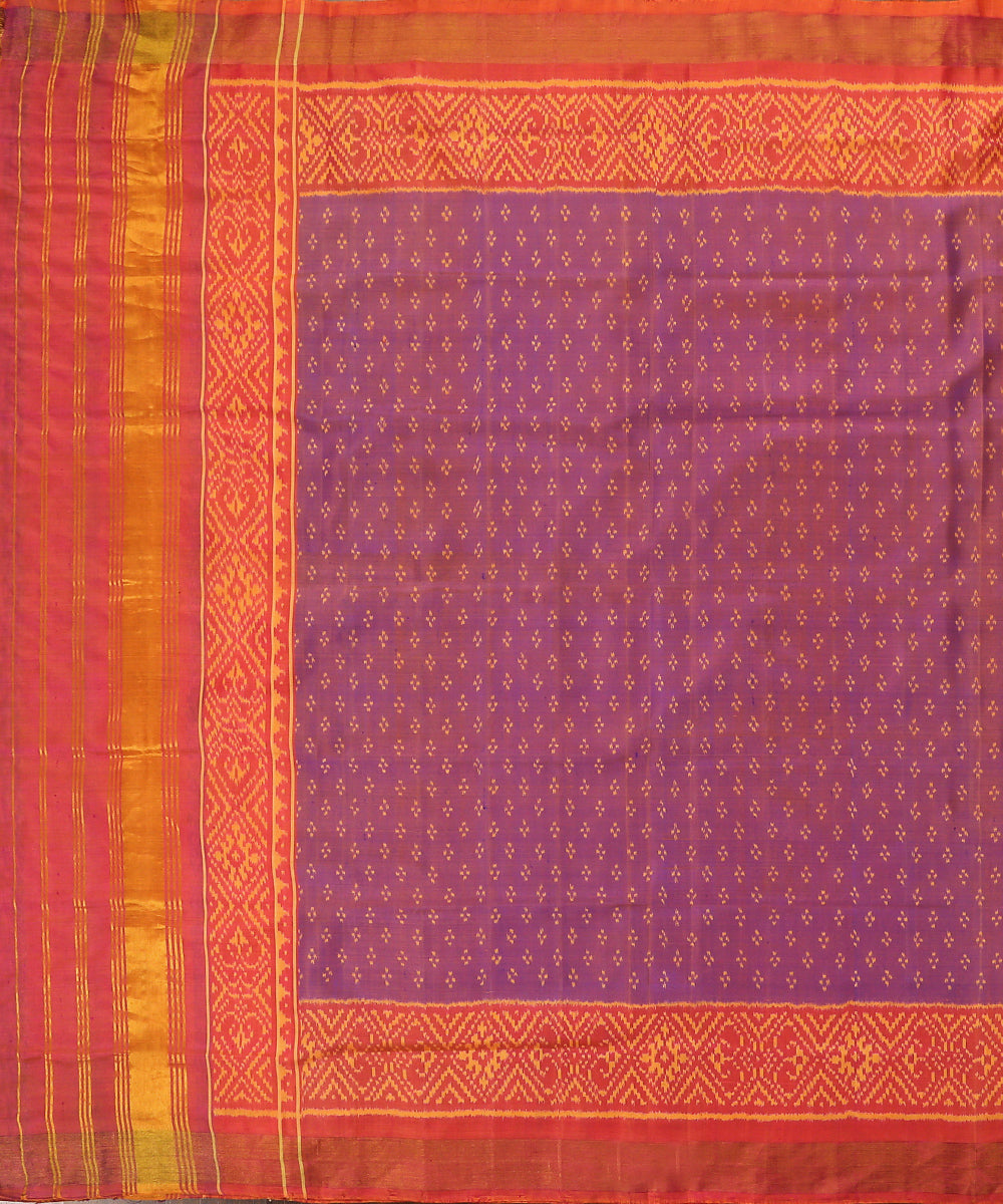 Orange_Handloom_Pure_Mulberry_Silk_Ikat_Patola_Dupatta_WeaverStory_02