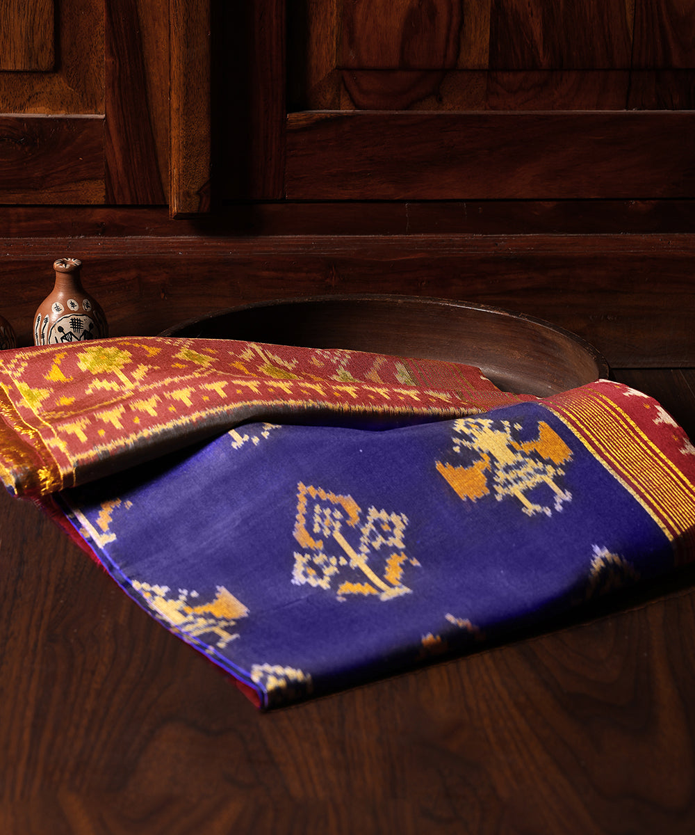Handloom_Blue_And_Pink_Pure_Mulberry_Silk_Ikat_Patola_Dupatta_WeaverStory_01
