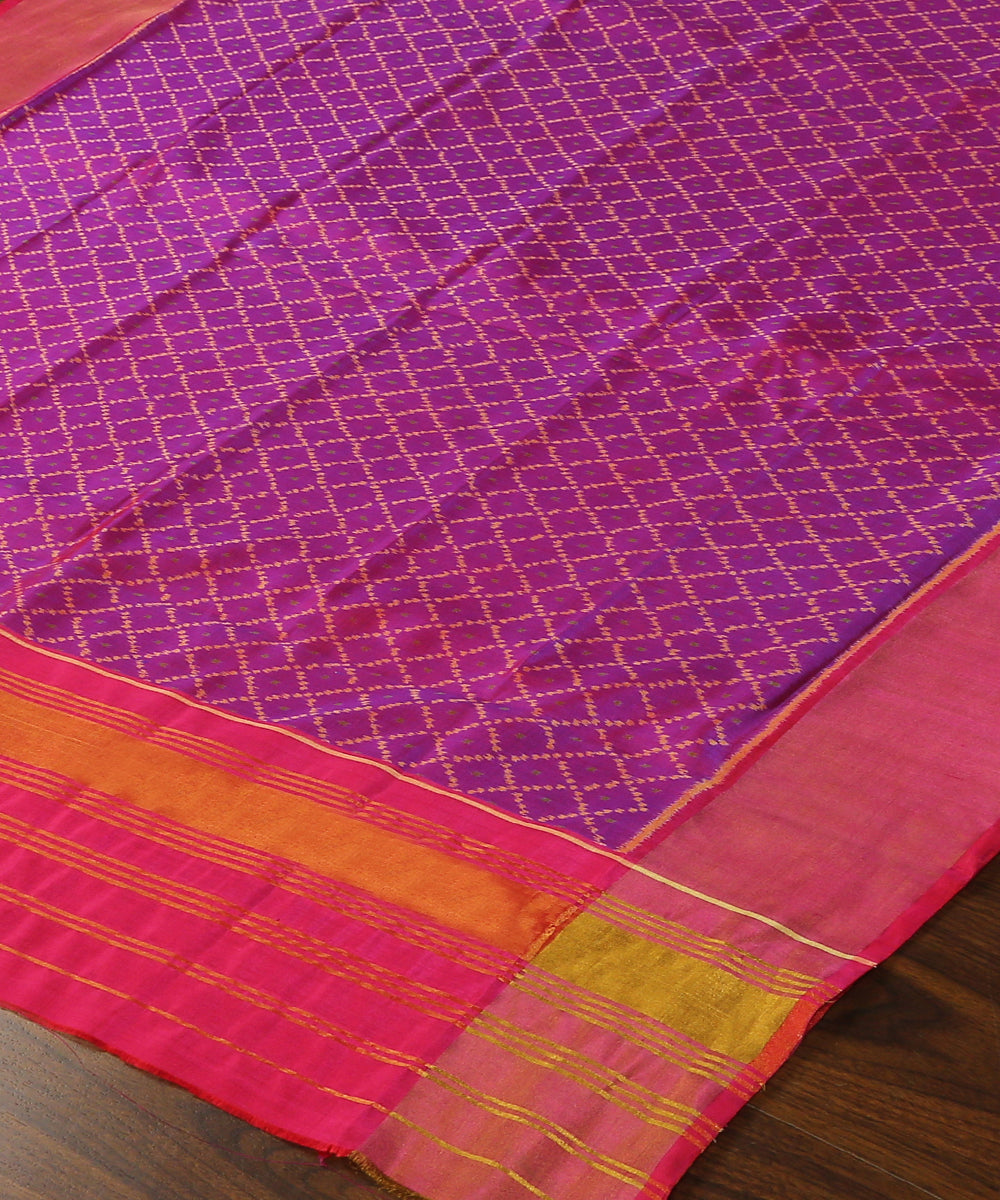 Handloom Purple Double Shade Pure Mulberry Silk Dupatta
