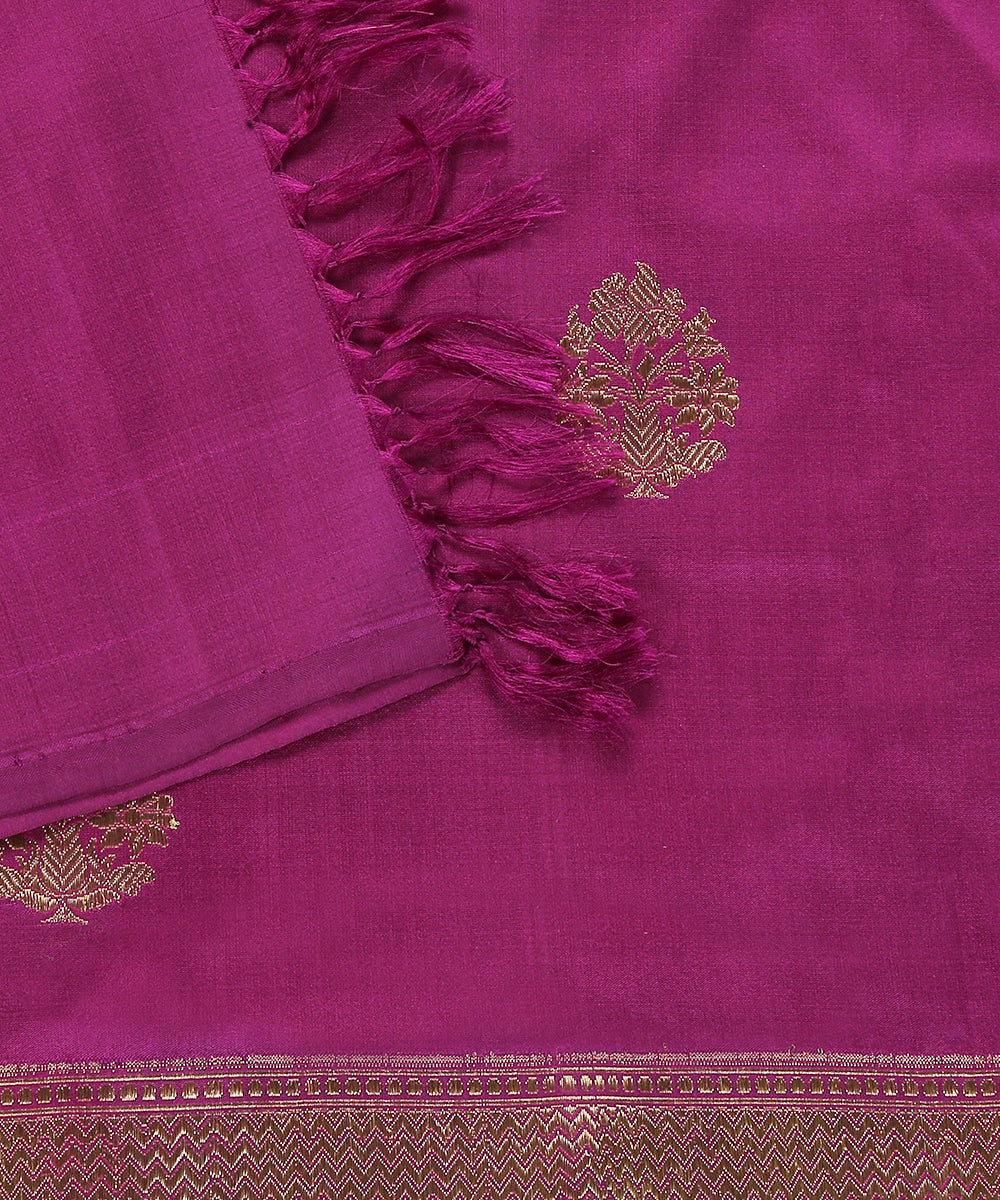 Purple_Handloom_Pure_Katan_Silk_Banarasi_Dupatta_With_Zari_Boota_WeaverStory_04