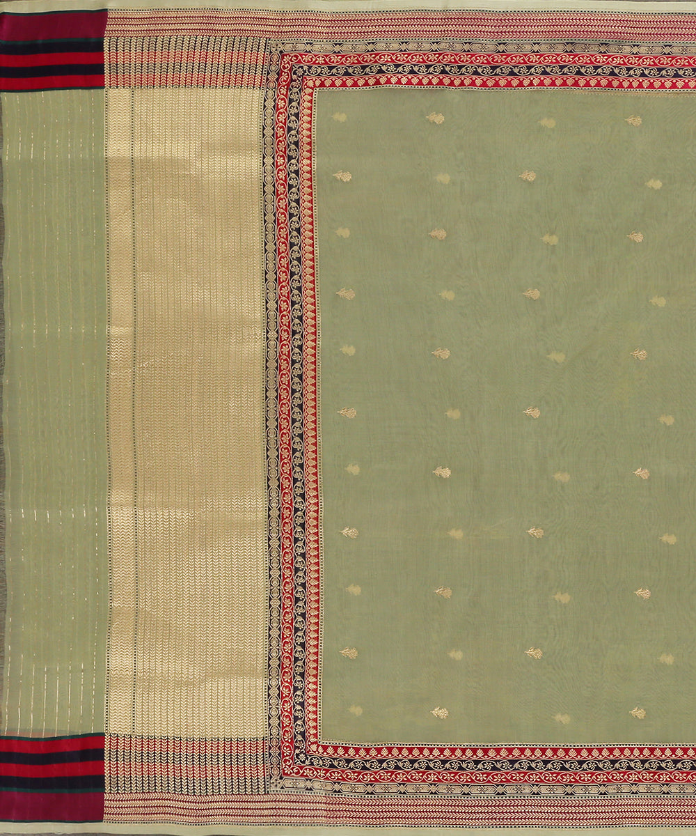 Handloom_Mint_Green_Kora_Silk_Banarasi_Dupatta_With_Multicolor_Meenakari_Border_WeaverStory_02
