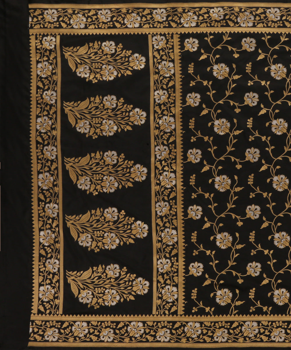 Black_Handloom_Pure_Katan_Silk_Banarasi_Dupatta_With_Sona_Rupa_Floral_Jaal_WeaverStory_02