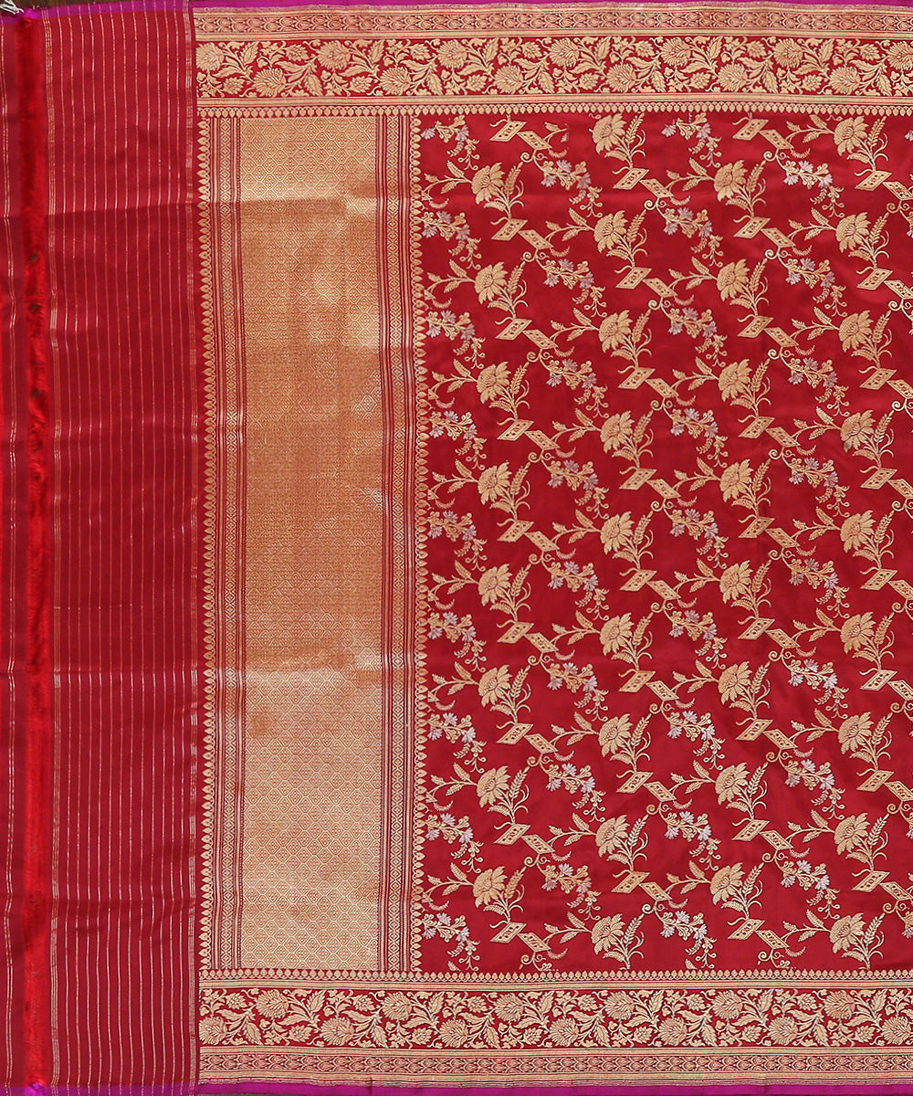 Maroon_Handloom_Pure_Katan_Silk_Banarasi_Dupatta_With_Floral_Jaal_Cutwork_WeaverStory_02