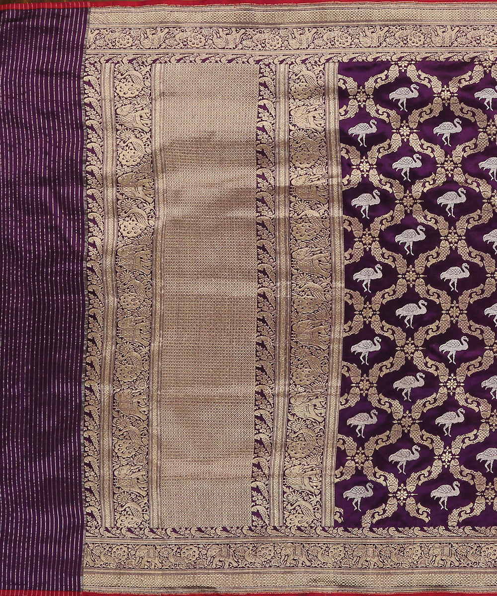 Dark_Purple_Handloom_Pure_Katan_Silk_Shikargah_Banarasi_Dupatta_With_Sona_Rupa_Jaal_WeaverStory_02
