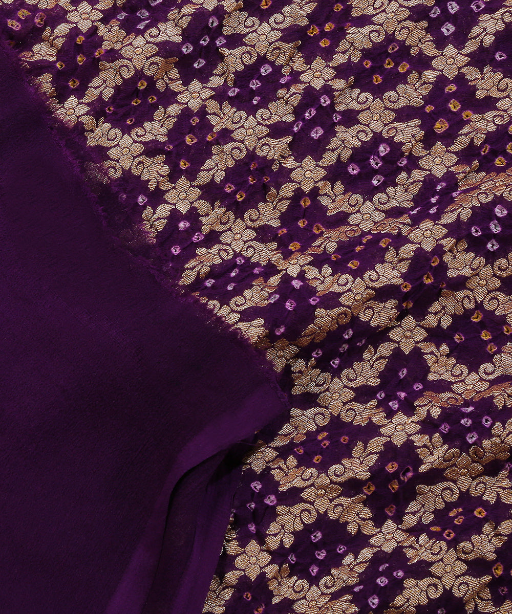 Purple_Handloom_Pure_Georgette_Banarasi_Bandhej_Dupatta_With_All_Over_Jaal_WeaverStory_05