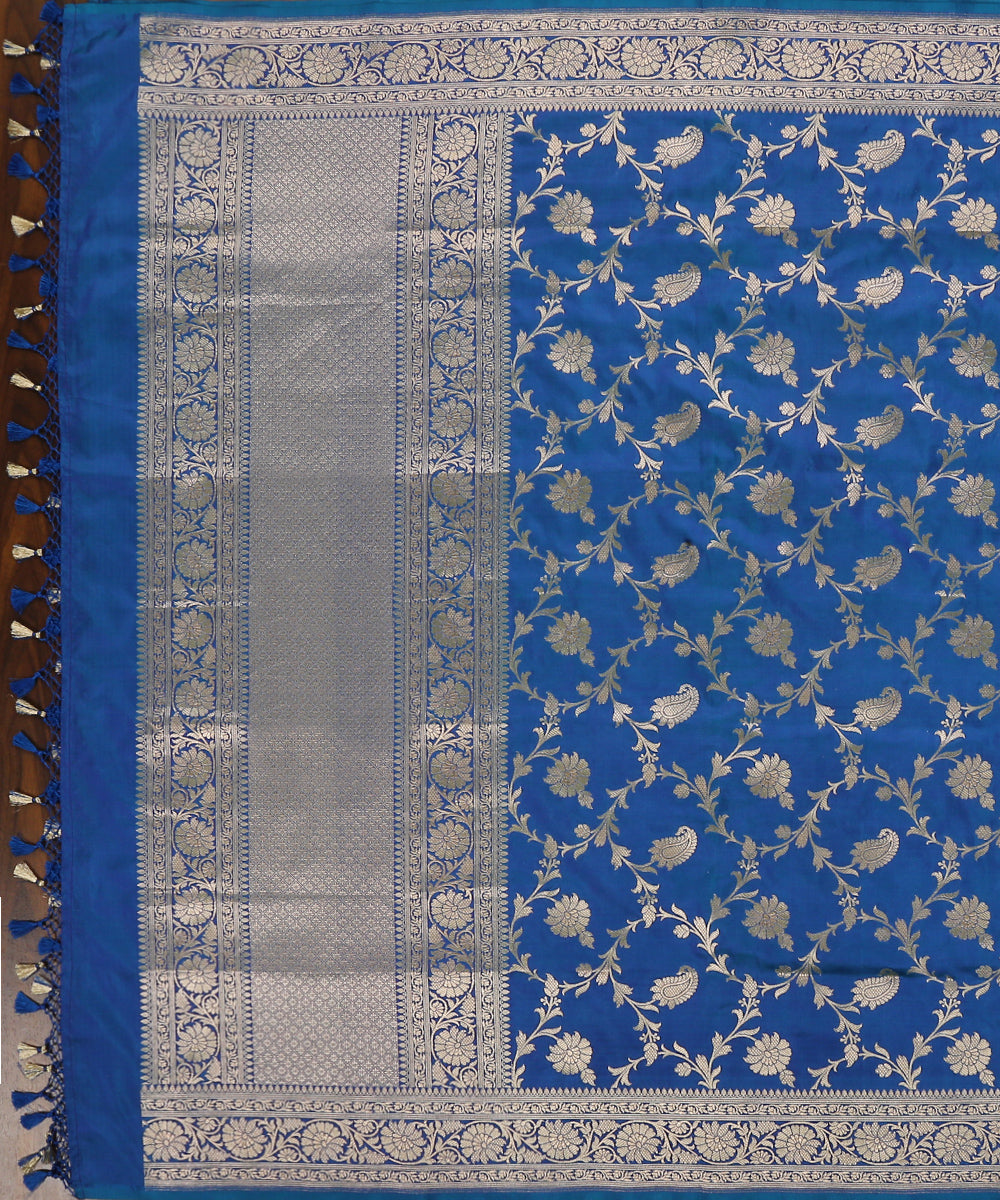 Peacock_Blue_Handloom_Pure_Katan_Silk_Banarasi_Dupatta_With_Paisley_Jaal_WeaverStory_02