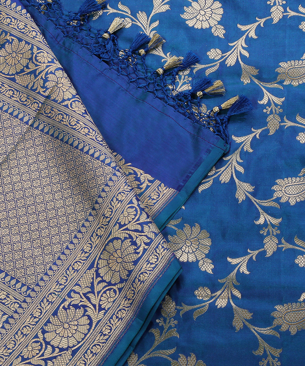 Peacock_Blue_Handloom_Pure_Katan_Silk_Banarasi_Dupatta_With_Paisley_Jaal_WeaverStory_04