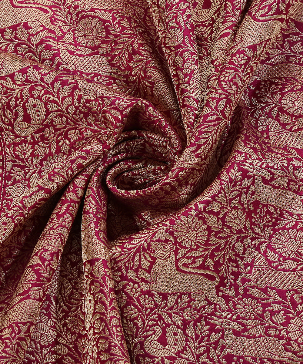 Handloom_Purple_Pure_Katan_Silk_Shikargah_Banarasi_Dupatta_WeaverStory_05